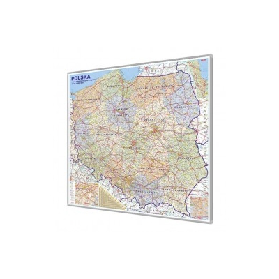 Mapa administracyjno-drogowa magnetyczna Polski 1:650 tyś 110x100